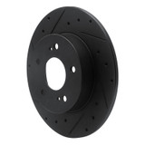 R1 94-04 Infiniti I30 Rear Left Drilled & Slotted Black Brake Rotor