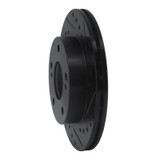 R1 94-96 Nissan 240SX Front Right Drilled & Slotted Black Brake Rotor