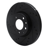 R1 06-13 Ford Fusion Front Left Drilled & Slotted Black Brake Rotor