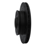 R1 88-91 Mazda 929 Front Right Drilled & Slotted Black Brake Rotor