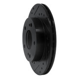 R1 94-96 Nissan 240SX Front Left Drilled & Slotted Black Brake Rotor