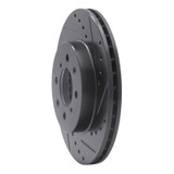 R1 91-94 Nissan Sentra Front Right Drilled & Slotted Black Brake Rotor