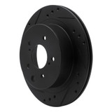R1 89-96 Nissan 300ZX Rear Left Drilled & Slotted Black Brake Rotor