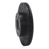 R1 89-90 Nissan 300ZX Front Right Drilled & Slotted Black Brake Rotor