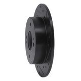 R1 89-98 Nissan 240SX Rear Right Drilled & Slotted Black Brake Rotor