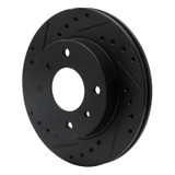 R1 89-96 Nissan 240SX Front Left Drilled & Slotted Black Brake Rotor