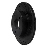 R1 87-89 Nissan 300ZX Turbo Rear Right Drilled & Slotted Black Brake Rotor