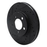 R1 91-00 Ford Thunderbird Front Left Drilled & Slotted Black Brake Rotor