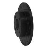 R1 86-06 Nissan Pulsar NX Front Left Drilled & Slotted Black Brake Rotor
