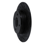 R1 84-85 Nissan 300ZX Rear Right Drilled & Slotted Black Brake Rotor