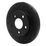 R1 93-05 Ford Taurus SHO Rear Left Drilled & Slotted Black Brake Rotor