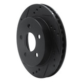 R1 90-92 Ford Taurus SHO Rear Left Drilled & Slotted Black Brake Rotor