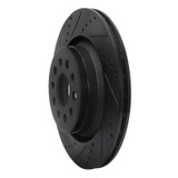 R1 17-24 Maserati LeVante Rear Left Drilled & Slotted Black Brake Rotor
