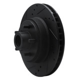 R1 70-72 Ford Galaxie 500 Front Left Drilled & Slotted Black Brake Rotor