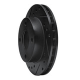 R1 81-94 Ford Escort Front Left Drilled & Slotted Black Brake Rotor
