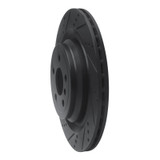 R1 13-19 Mercedes-Benz GL350 Rear Left Drilled & Slotted Black Brake Rotor