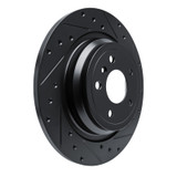 R1 12-18 Mercedes-Benz GLE350 Rear Right Drilled & Slotted Black Brake Rotor