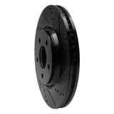R1 04-12 Chevrolet Cobalt Front Right Drilled & Slotted Black Brake Rotor