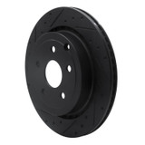 R1 08-17 Chevrolet SS Rear Left Drilled & Slotted Black Brake Rotor