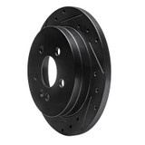 R1 98-05 Mercedes-Benz ML320 Rear Left Drilled & Slotted Black Brake Rotor