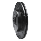 R1 98-05 Mercedes-Benz ML320 Front Left Drilled & Slotted Black Brake Rotor