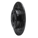 R1 14-20 Infiniti QX30 Rear Right Drilled & Slotted Black Brake Rotor