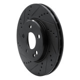 R1 06-11 Mercedes-Benz B200 Front Left Drilled & Slotted Black Brake Rotor