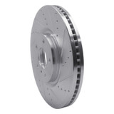 R1 07-15 Infiniti G35 Front Right Drilled & Slotted Silver Brake Rotor