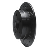 R1 06-11 Mercedes-Benz B200 Rear Left Drilled & Slotted Black Brake Rotor
