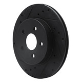 R1 88-88 Pontiac Fiero Front/Rear Left Drilled & Slotted Black Brake Rotor