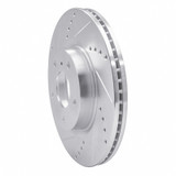 R1 03-05 Infiniti G35 Front Left Drilled & Slotted Silver Brake Rotor
