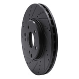 R1 96-11 Chrysler Crossfire Front Left Drilled & Slotted Black Brake Rotor