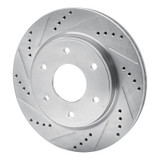 R1 05-07 Infiniti QX56 Front Left Drilled & Slotted Silver Brake Rotor