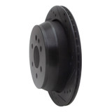 R1 15-20 Chevrolet Colorado Rear Right Drilled & Slotted Black Brake Rotor