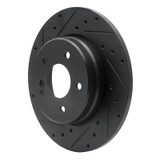 R1 98-03 Mercedes-Benz E320 Rear Left Drilled & Slotted Black Brake Rotor