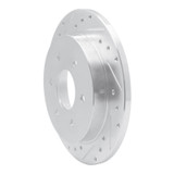 R1 04-15 Infiniti QX56 Rear Left Drilled & Slotted Silver Brake Rotor