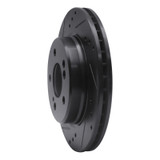 R1 92-94 Mercedes-Benz E500 Rear Left Drilled & Slotted Black Brake Rotor