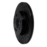 R1 90-95 Mercedes-Benz E320 Front Left Drilled & Slotted Black Brake Rotor