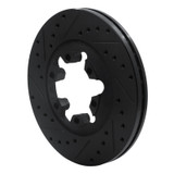 R1 04-08 Chevrolet Colorado Front Left Drilled & Slotted Black Brake Rotor