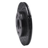 R1 84-95 Mercedes-Benz E300 Front Left Drilled & Slotted Black Brake Rotor