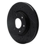 R1 02-09 Buick Rainier Front Left Drilled & Slotted Black Brake Rotor