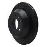 R1 02-09 Buick Rainier Rear Left Drilled & Slotted Black Brake Rotor