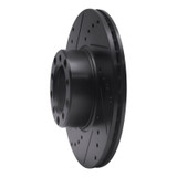 R1 72-80 Mercedes-Benz 280SE Front Left Drilled & Slotted Black Brake Rotor