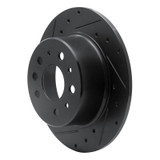 R1 61-91 Mercedes-Benz 230S Rear Left Drilled & Slotted Black Brake Rotor