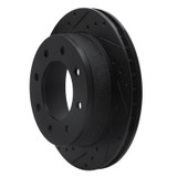 R1 99-25 Chevrolet Silverado 1500 Rear Left Drilled & Slotted Black Brake Rotor