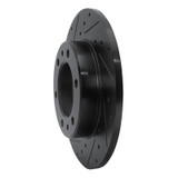 R1 81-85 Toyota Pickup Front Left Drilled & Slotted Black Brake Rotor