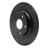 R1 17-20 Honda Civic Sedan Rear Left Drilled & Slotted Black Brake Rotor