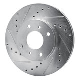 R1 93-06 Infiniti G20 Front Left Drilled & Slotted Silver Brake Rotor