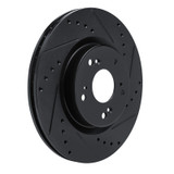 R1 12-16 Honda CR-V Front Right Drilled & Slotted Black Brake Rotor