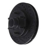 R1 94-02 Chevrolet C2500 Front Right Drilled & Slotted Black Brake Rotor